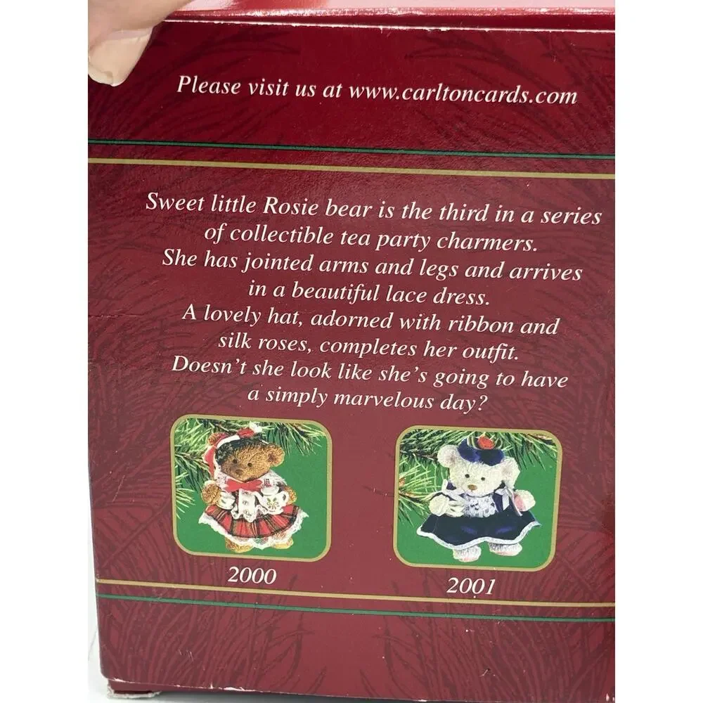 Carlton Cards Heirloom Teddy Bear Tea Party Ornament 2002 100 Years With Box